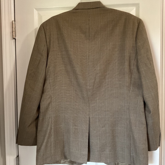 Lauren Ralph Lauren Tan Plaid Blazer with Subtle Blue Stripe, 44 R - Picture 5 of 7